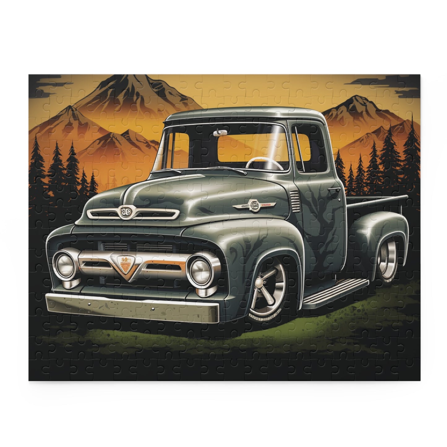 Vintage Grey American Hot Rod Truck Puzzle (120, 252, 500-Piece)