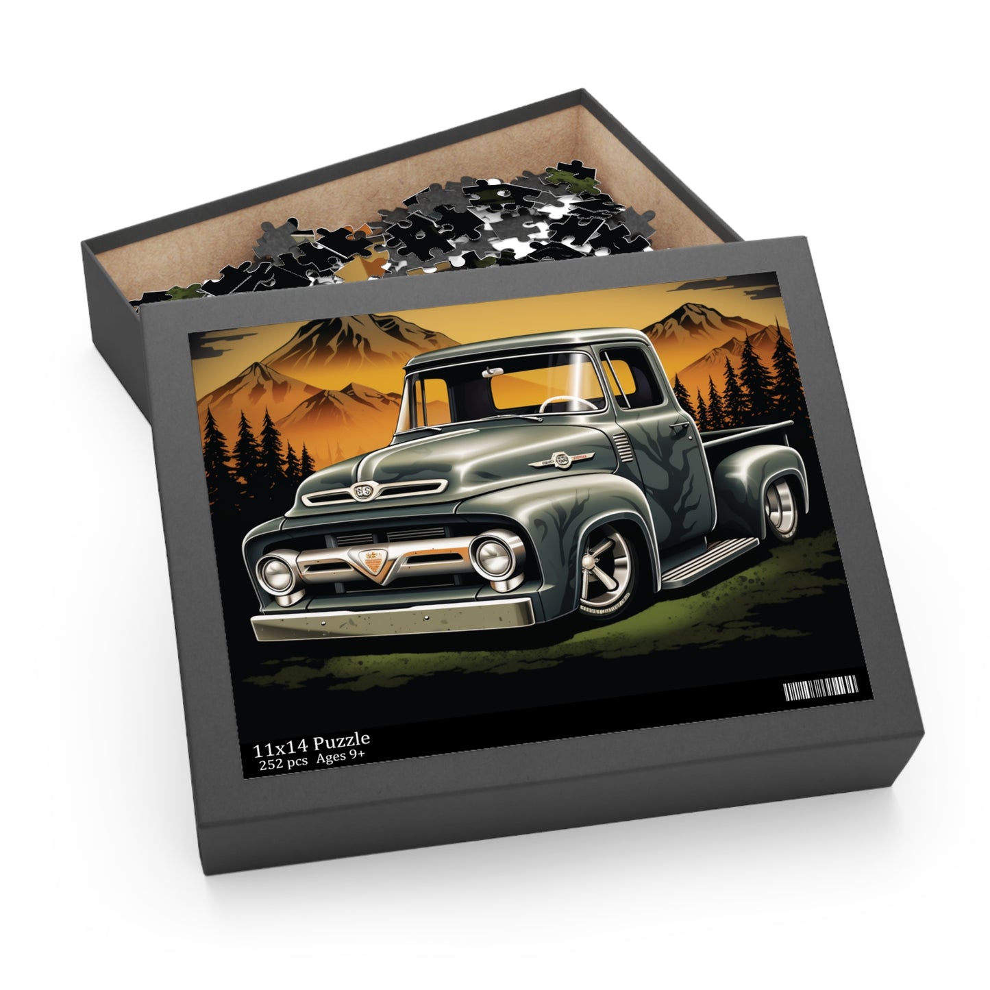 Vintage Grey American Hot Rod Truck Puzzle (120, 252, 500-Piece)