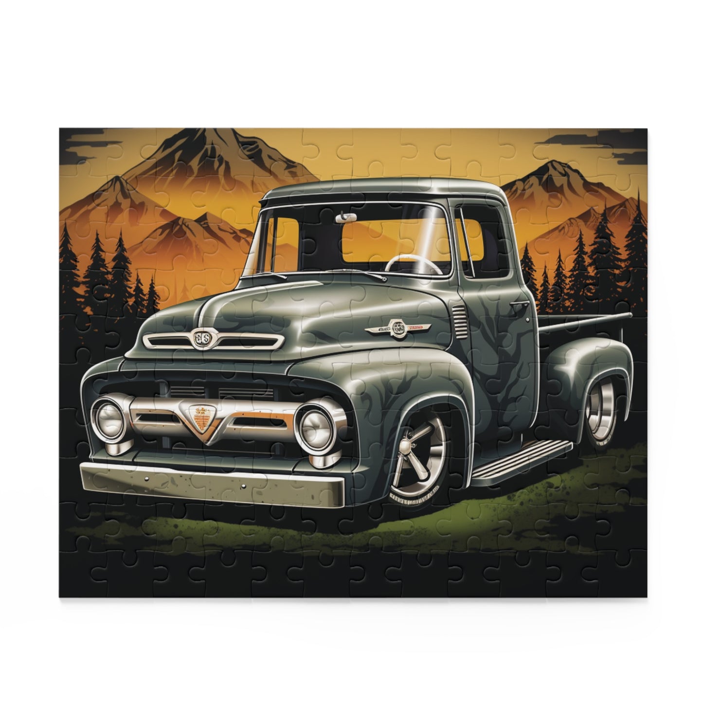 Vintage Grey American Hot Rod Truck Puzzle (120, 252, 500-Piece)