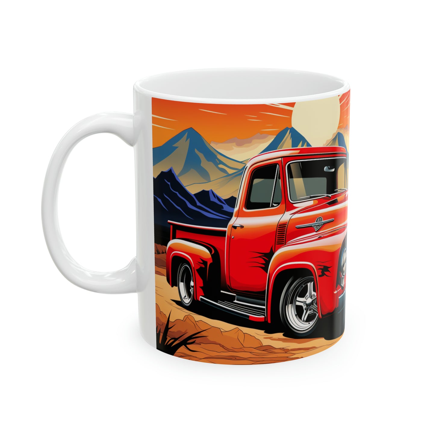 Red Hot Rod Pick-Up Ceramic Mug 11oz
